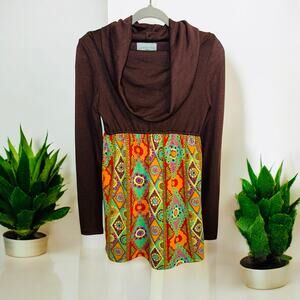 Judith March - Anthropologie Chocolate Cowl Neck Sweater Dress‎ Size Small NEW